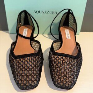 NWT AQUAZZURA Asha Mesh Pump Size 37 Black